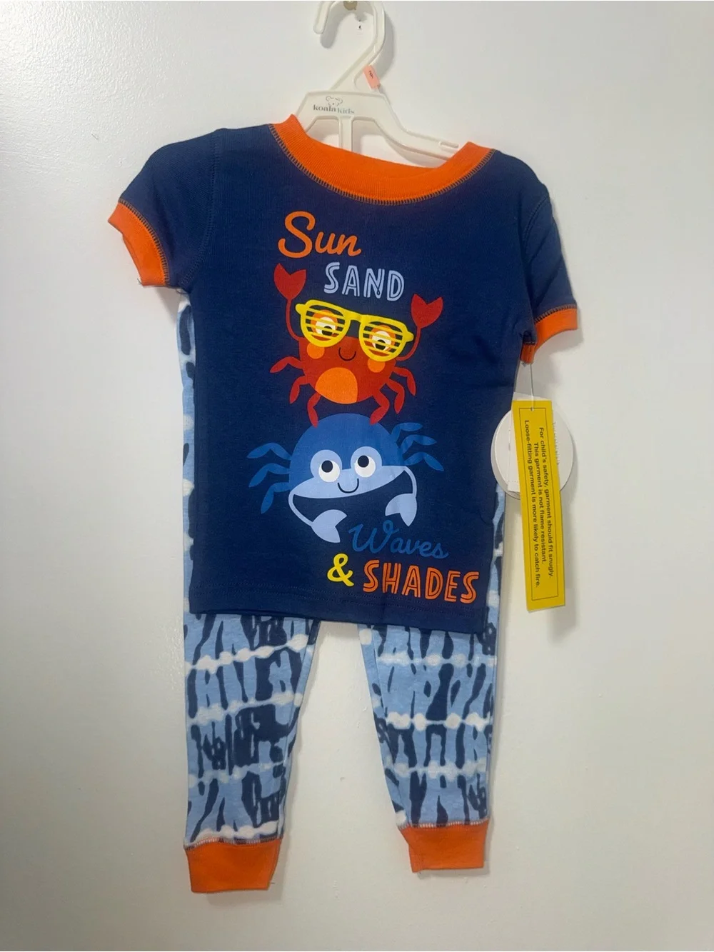 Cat & Jack Navy and Orange 'Sun Sand Waves & Shades' Pajama Set